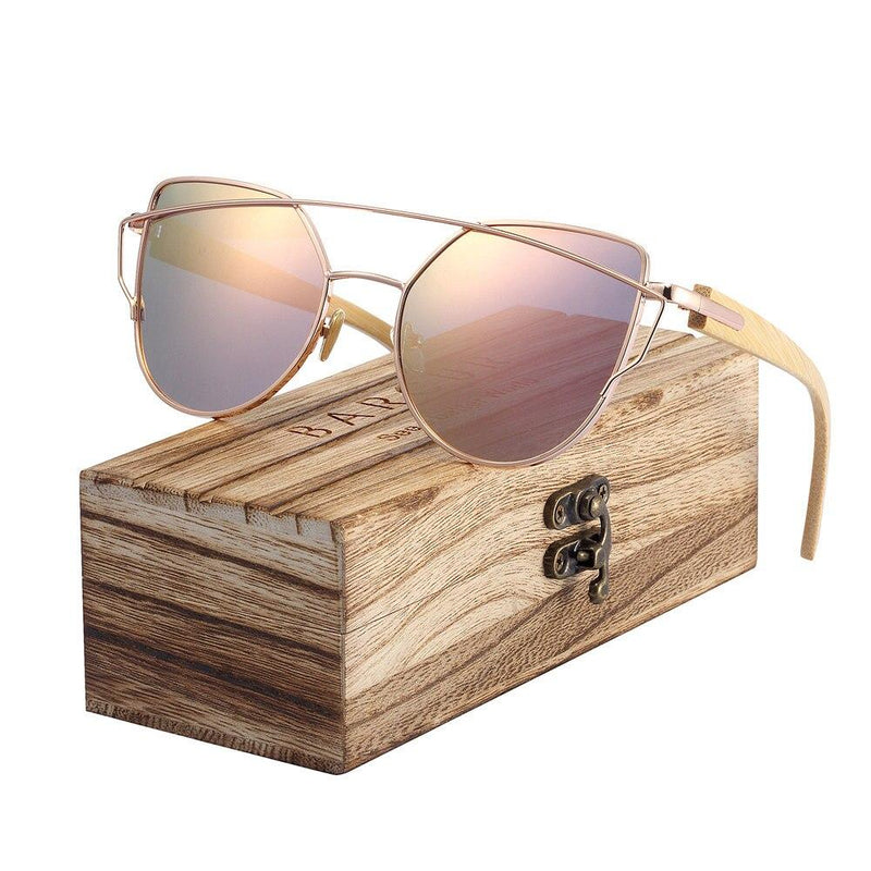 Óculos de Sol Polarizado Wood Gatinho Feminino